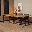 Eetkamertafel boomstam Richy acaciahout verstelbare tafelpoten 230 x 100 cm