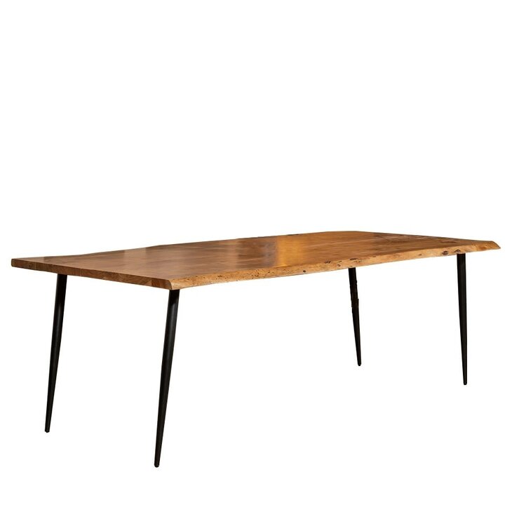 Eetkamertafel boomstam Richy acaciahout verstelbare tafelpoten 230 x 100 cm