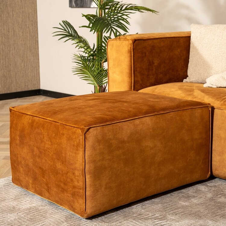 Hocker Memphis velvet beige