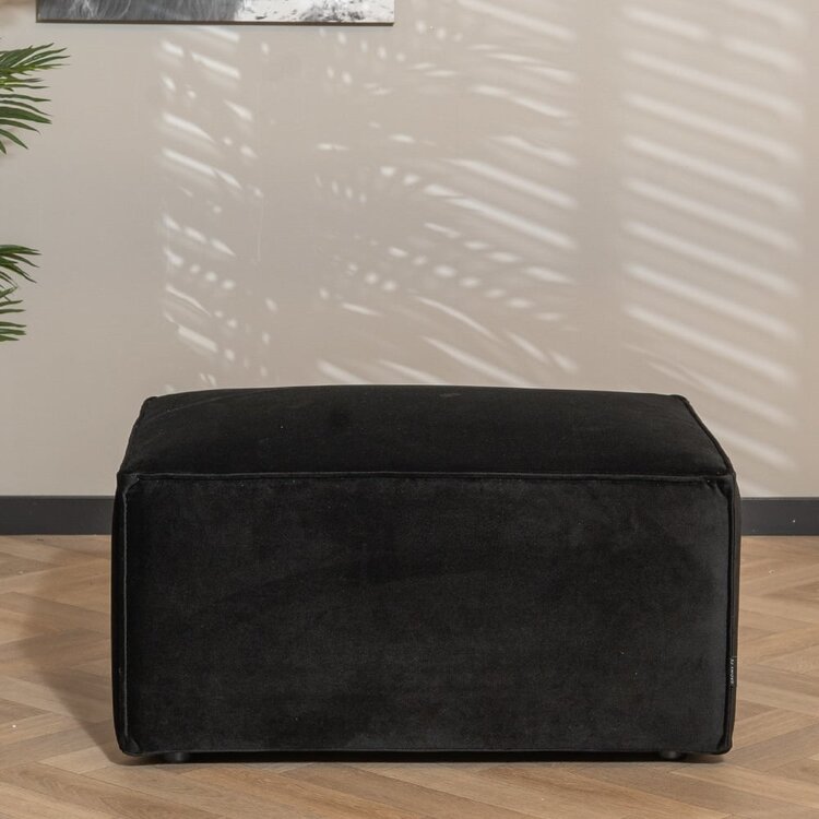 Hocker Memphis velvet zwart