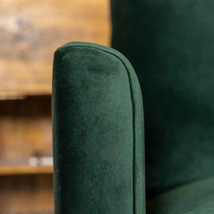 Velvet hoekbank Denver groen rechts