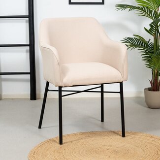 Scandinavische eetkamerstoel Vanja beige
