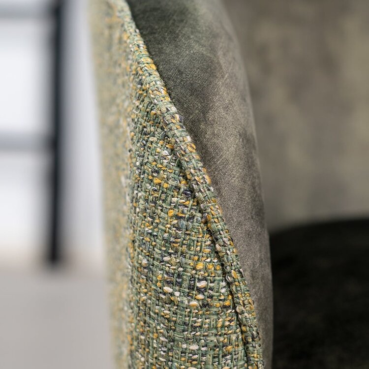 Eetkamerstoel Chicago velvet/ geweven stof groen