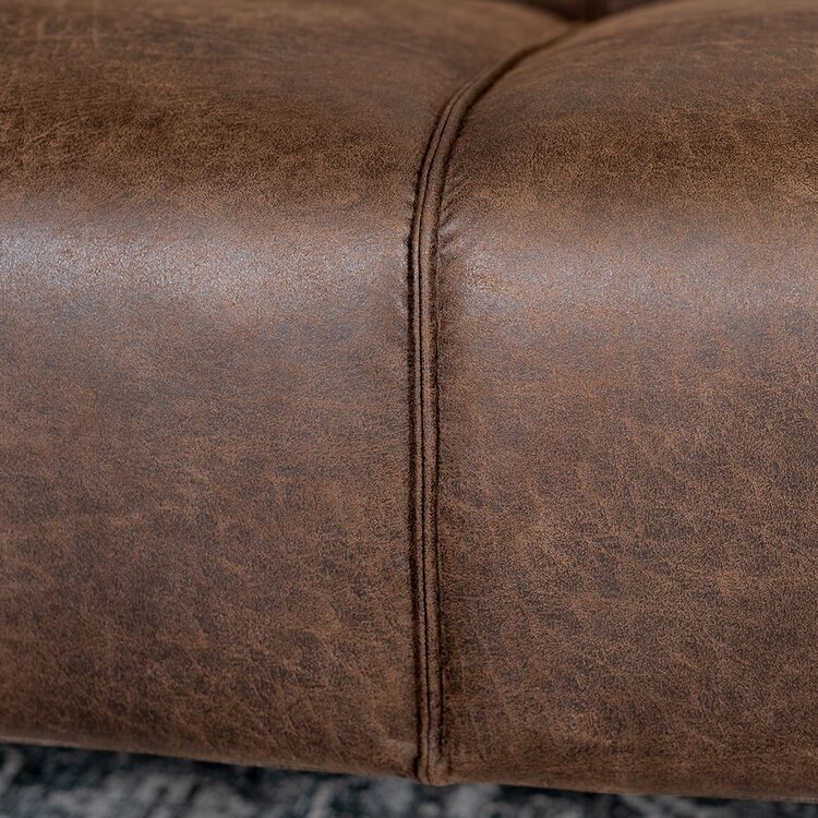 Industriële bank 2,5-zits Vegas eco-leer bruin