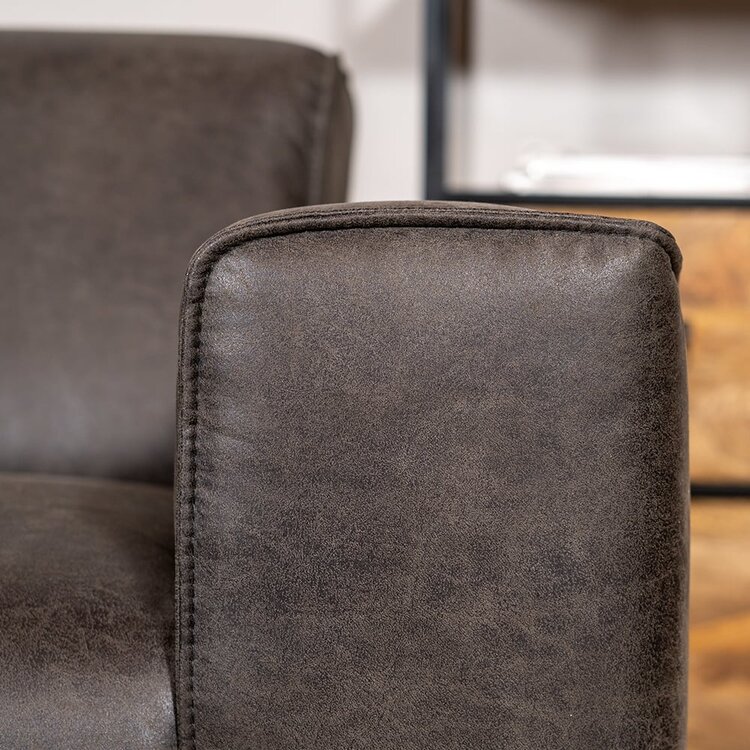 Industriële bank 2,5-zits Vegas eco-leer antraciet