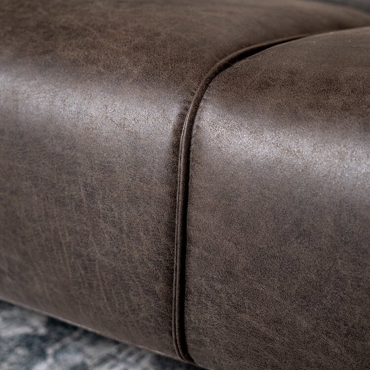 Industriële bank 2,5-zits Vegas eco-leer antraciet