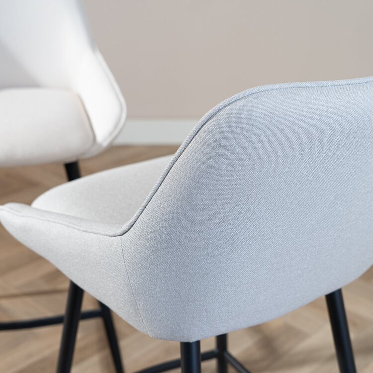 Scandinavische barkruk Lova gerecyclede stof grijs 68 cm