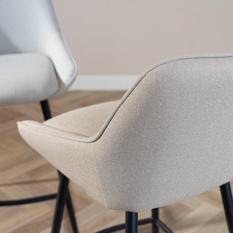 Scandinavische barkruk Lova gerecyclede stof taupe 68 cm