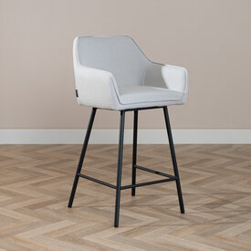 Scandinavische barkruk Andor gerecyclede stof grijs 65-78 cm