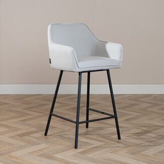 Scandinavische barkruk Andor gerecyclede stof grijs 65-78 cm