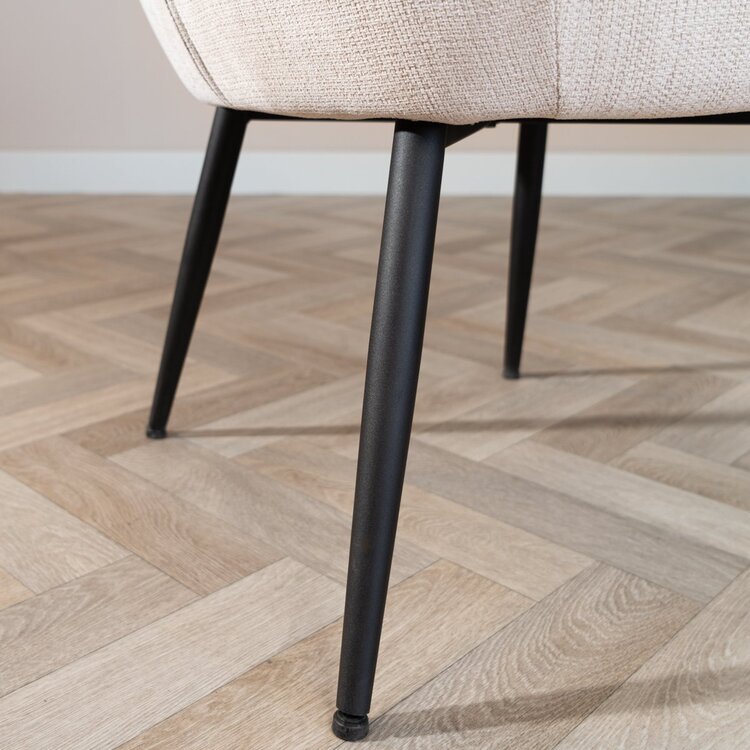 Scandinavische eetkamerstoel Lars beige gerecyclede stof