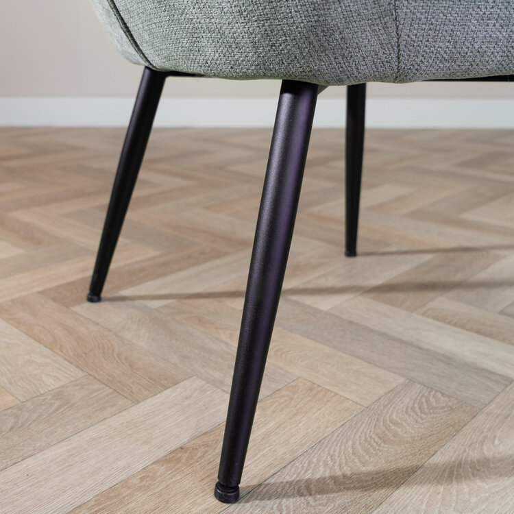 Scandinavische eetkamerstoel Lars groen gerecyclede stof