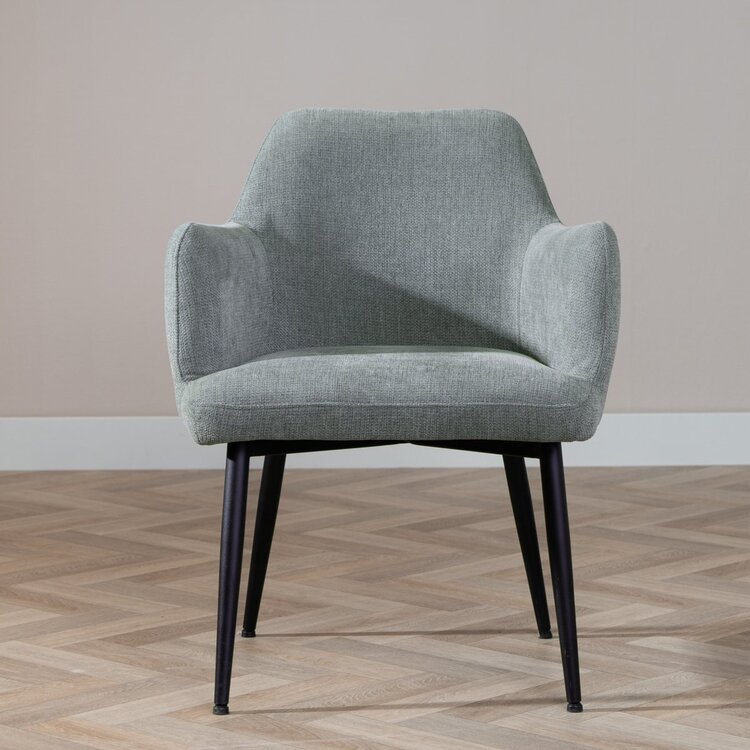 Scandinavische eetkamerstoel Lars groen gerecyclede stof