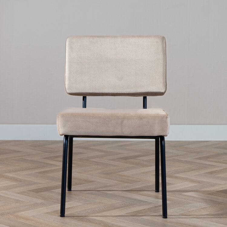 Velvet eetkamerstoel Espen taupe