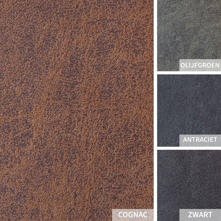 Industriële fauteuil Espen cognac eco-leer