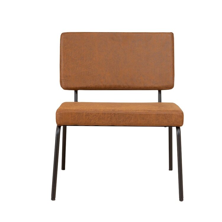 Industriële fauteuil Espen cognac eco-leer