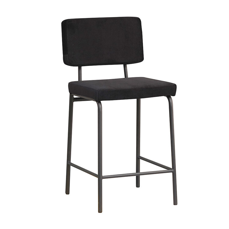 Velvet barkruk Espen zwart 64-77 cm