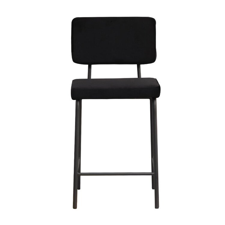 Velvet barkruk Espen zwart 64-77 cm