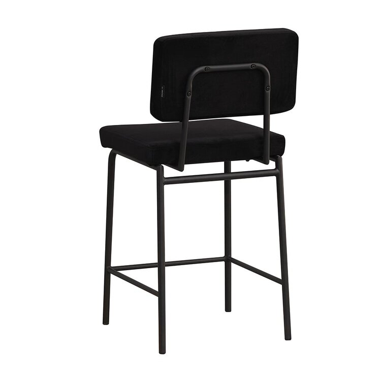 Velvet barkruk Espen zwart 64-77 cm