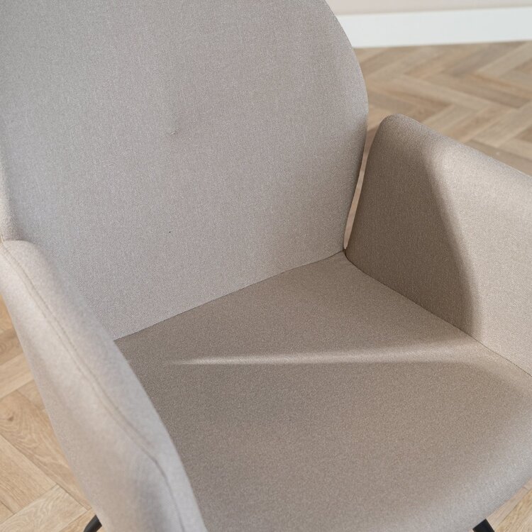 Scandinavische eetkamerstoel Frey gerecyclede stof taupe