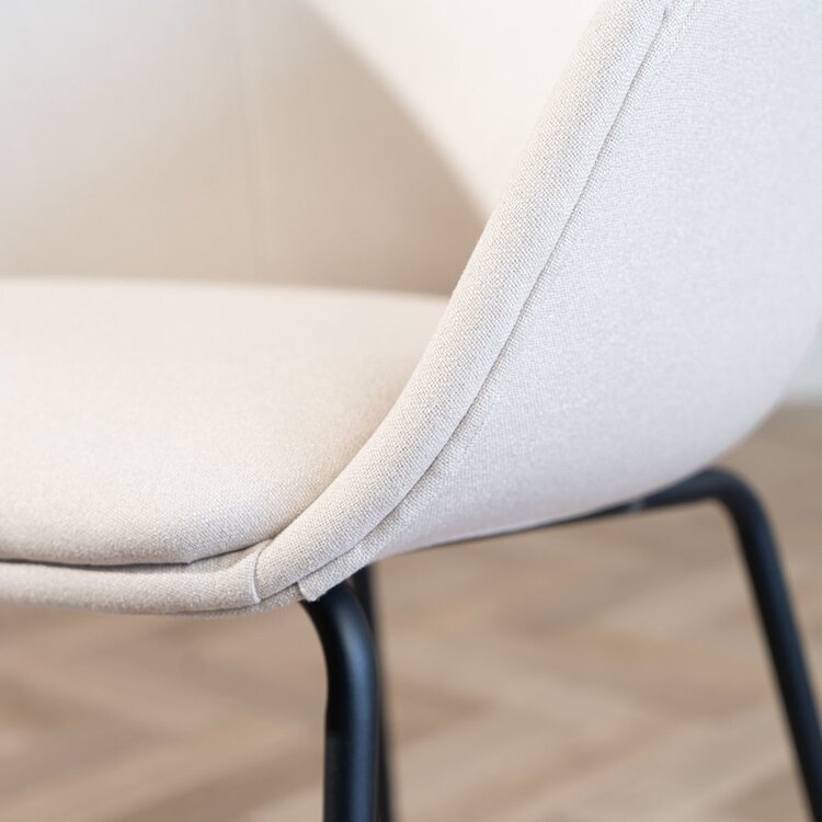 Scandinavische eetkamerstoel Ole off white gerecyclede stof