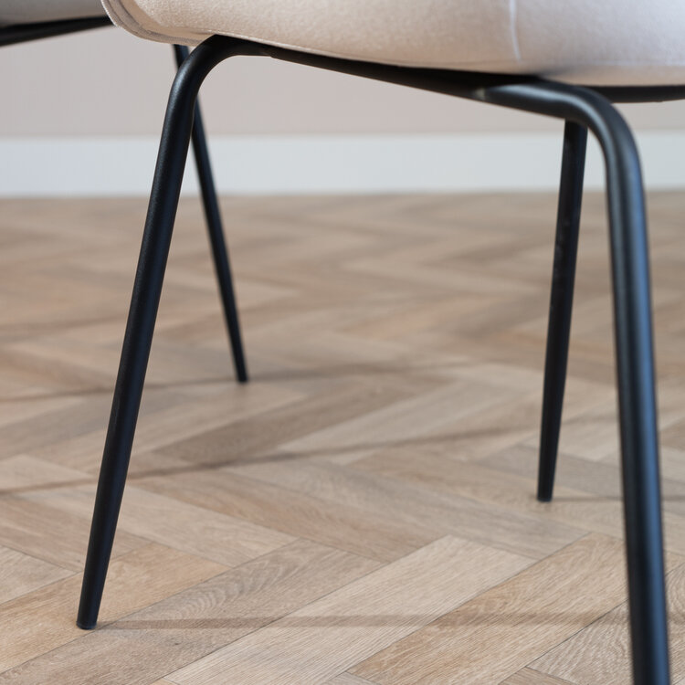 Scandinavische eetkamerstoel Ole off white gerecyclede stof