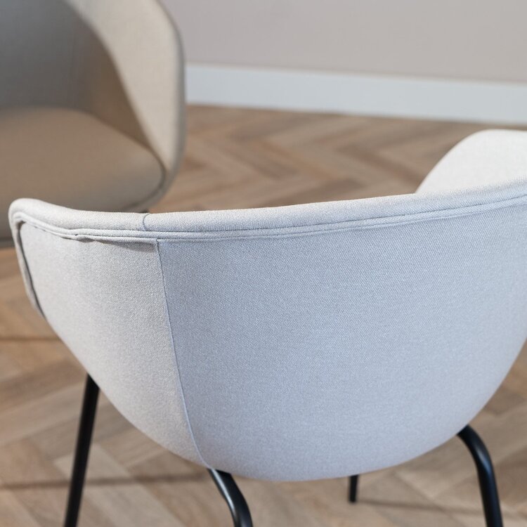 Scandinavische eetkamerstoel Ole grijs gerecyclede stof