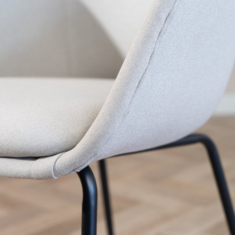 Scandinavische eetkamerstoel Ole grijs gerecyclede stof