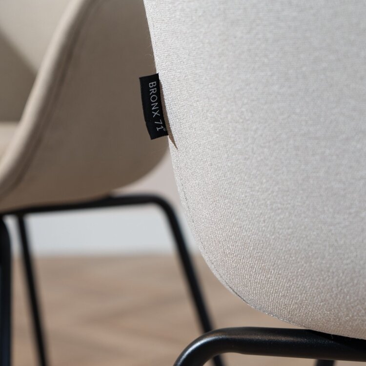 Scandinavische eetkamerstoel Ole grijs gerecyclede stof