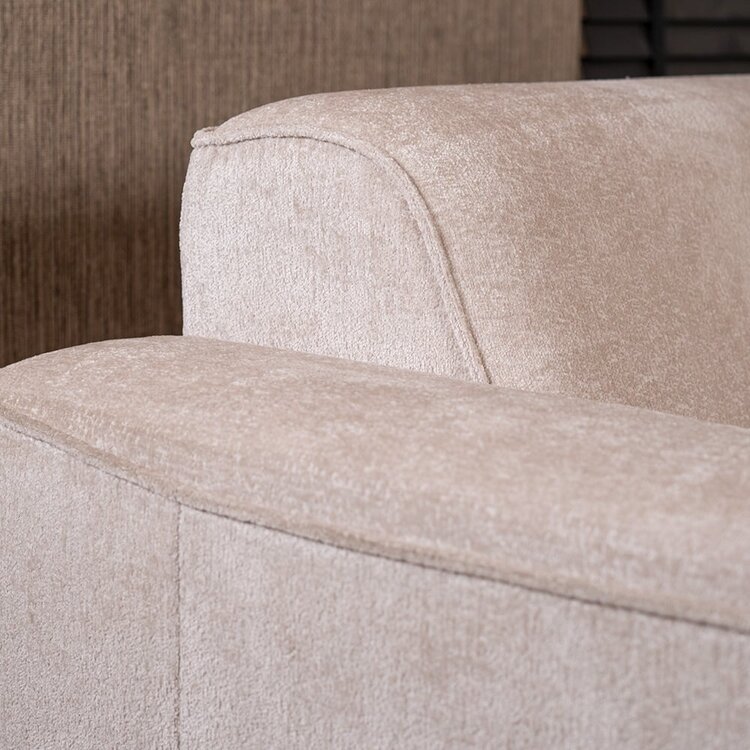 Hoekbank Vegas stof chenille wit/beige links/rechts