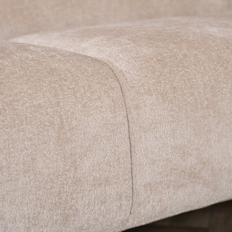 Hoekbank Vegas stof chenille wit/beige links/rechts