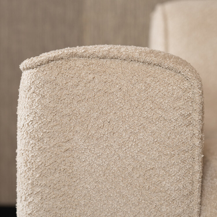 Scandinavische hoekbank Vegas bouclé beige links/rechts