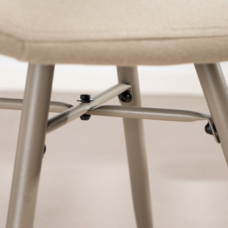 Scandinavische eetkamerstoel Jena taupe gerecyclede stof