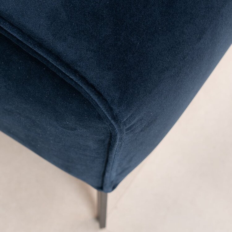 Hocker Vegas blauw stof velvet
