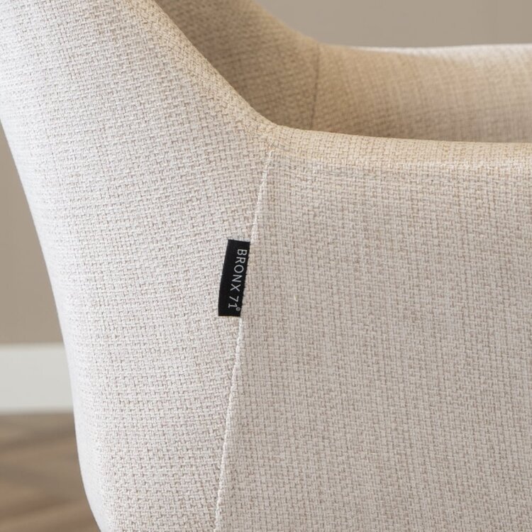 Scandinavische barkruk Niklas gerecyclede stof beige 78 cm