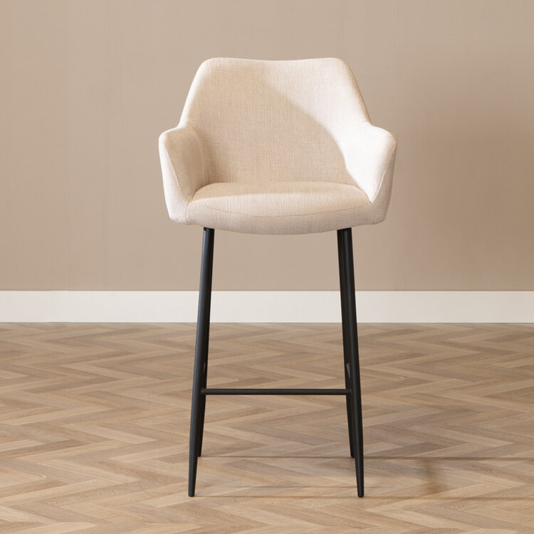 Scandinavische barkruk Niklas gerecyclede stof beige 78 cm