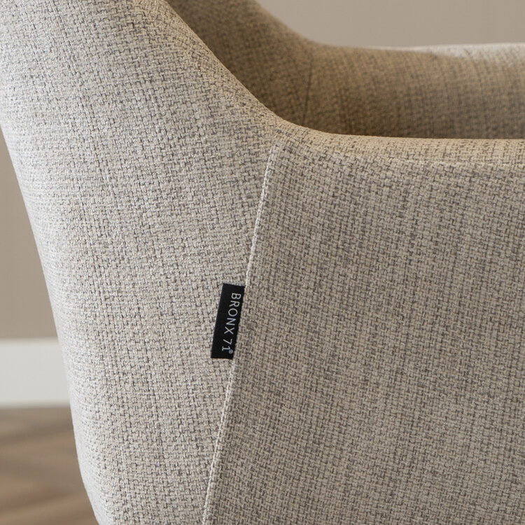 Scandinavische barkruk Niklas gerecyclede stof taupe 78 cm