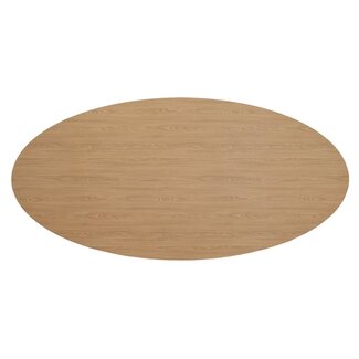 Tafelblad Liam ovaal melamine eiken 270 x 130 cm