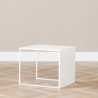 Bijzettafel Lucia metaal wit 34 cm hoog