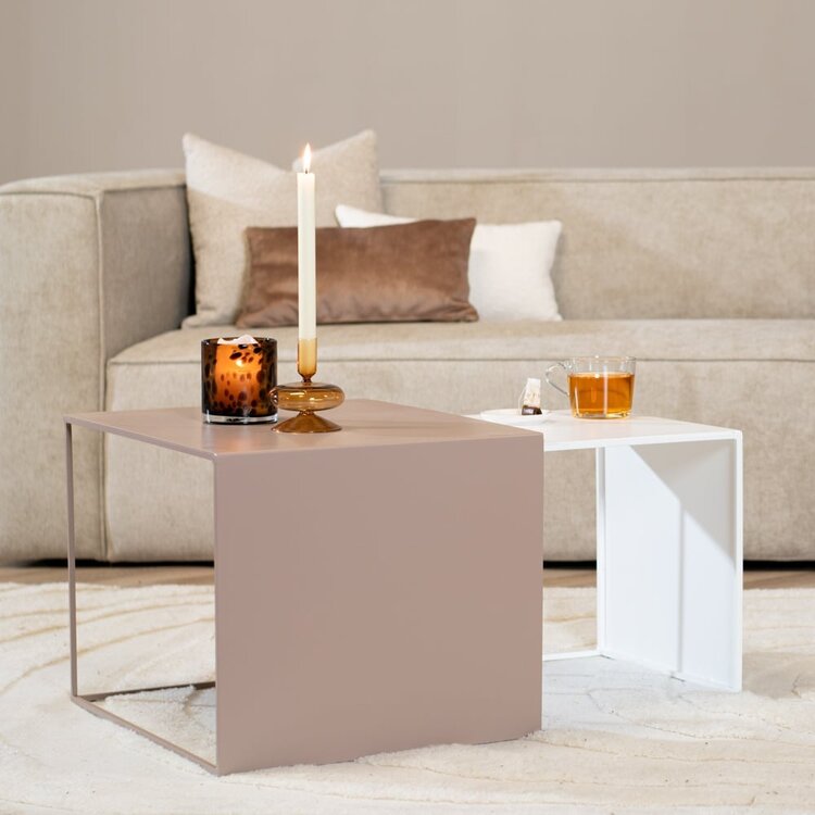 Bijzettafel Gianni metaal taupe 40 cm hoog