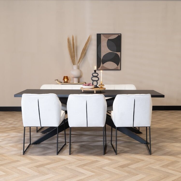 Scandinavische eetkamerstoel Jelle off white