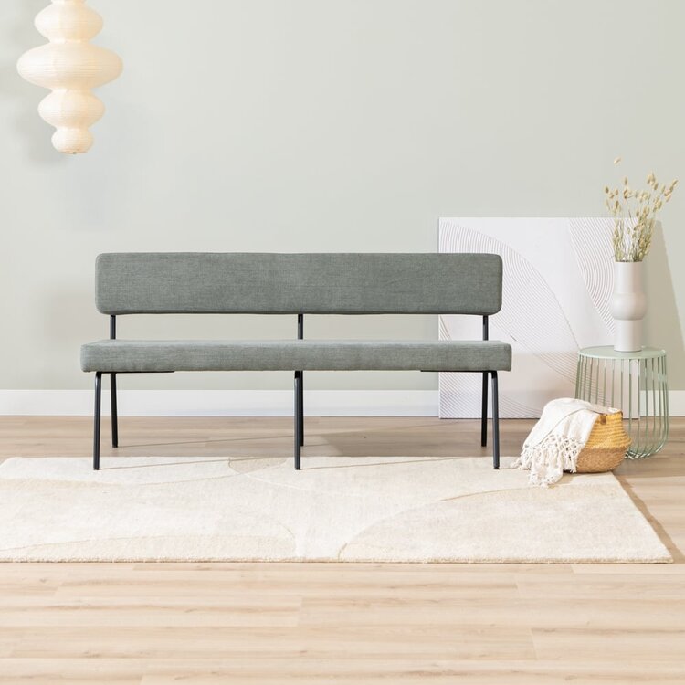 Scandinavische eetkamerbank Espen groen gerecyclede stof 160 cm