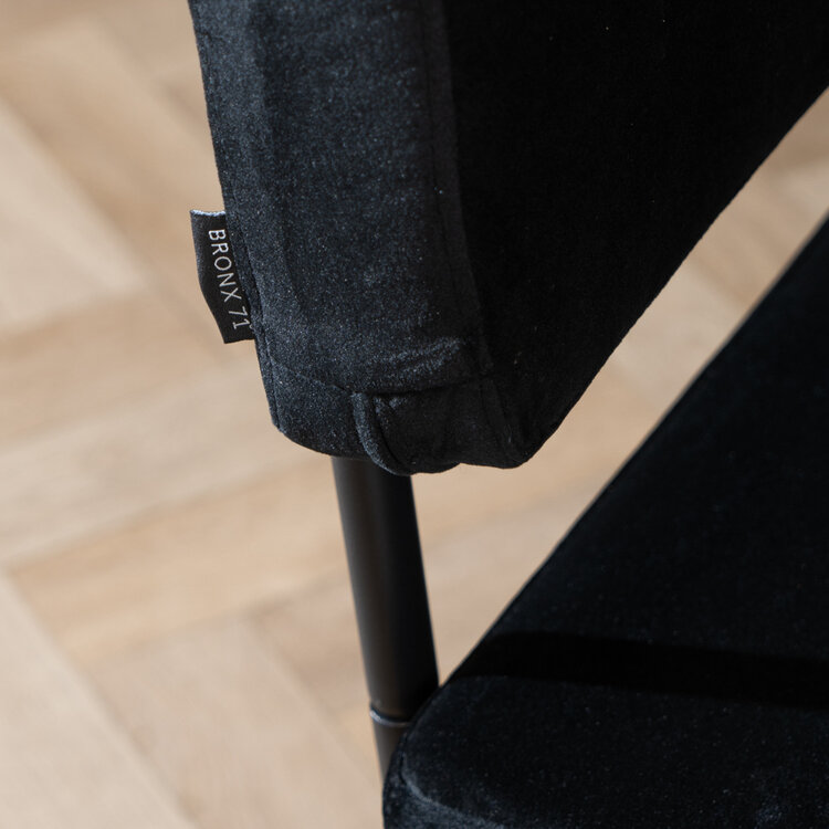 Velvet eetkamerbank Espen zwart 160 cm