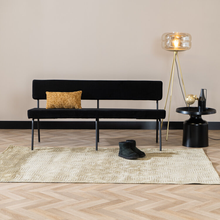 Velvet eetkamerbank Espen zwart 160 cm