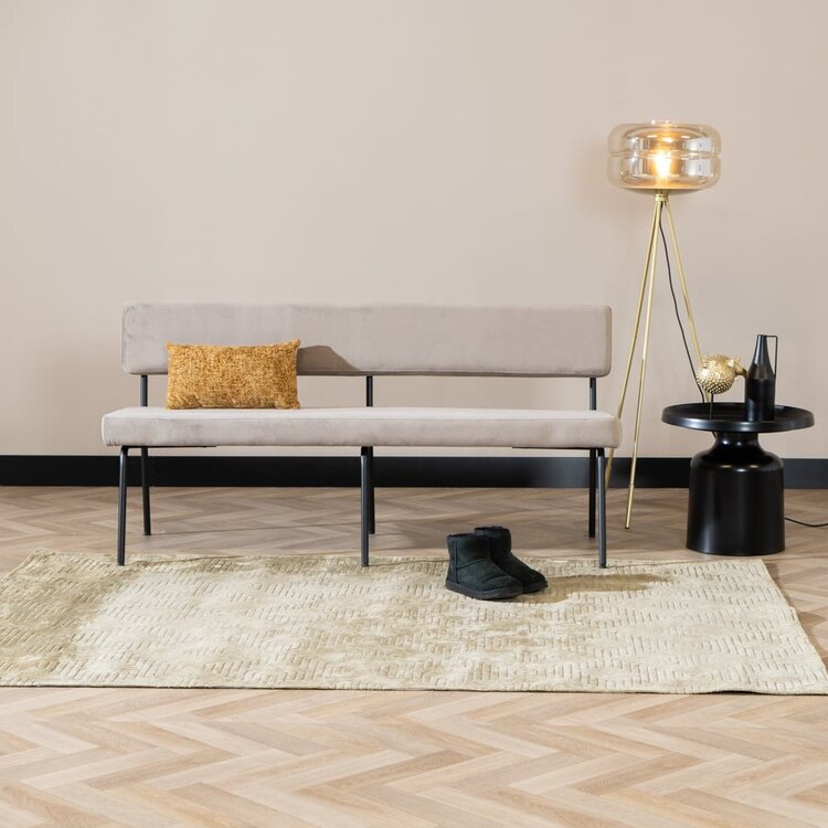 Velvet eetkamerbank Espen taupe 160 cm