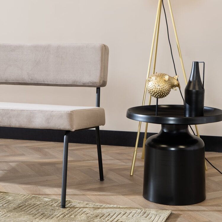 Velvet eetkamerbank Espen taupe 160 cm