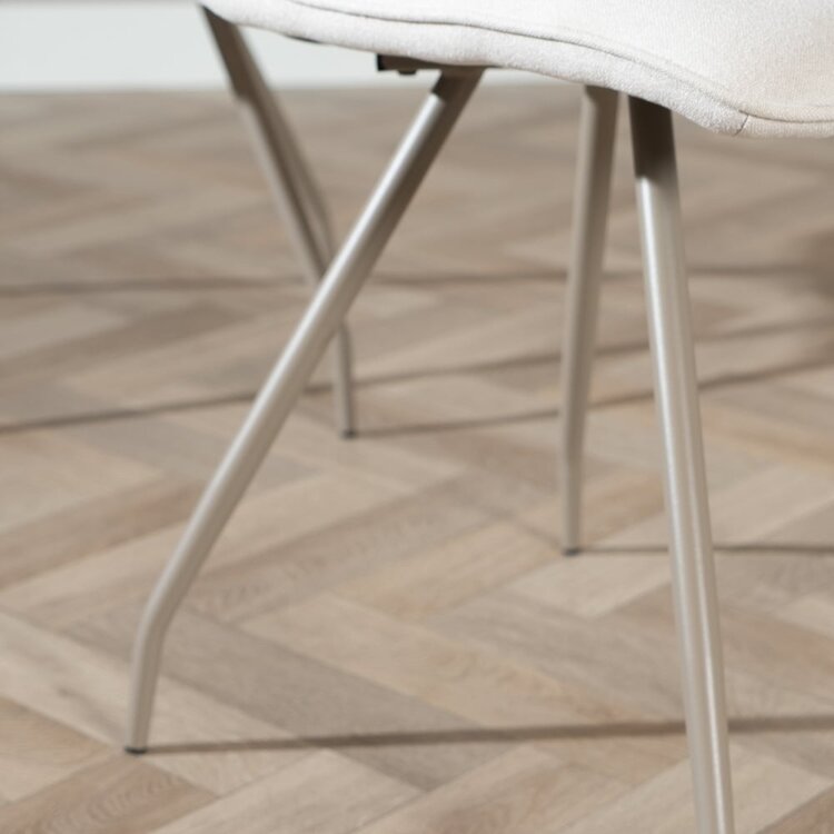 Scandinavische eetkamerstoel Pippi off white gerecyclede stof