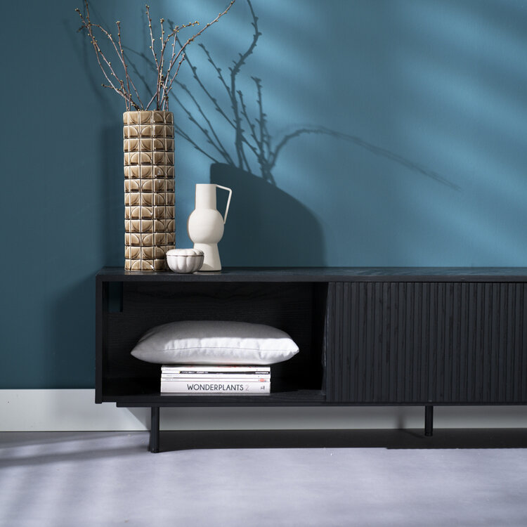 Tv-meubel Ray zwart eiken 180 cm