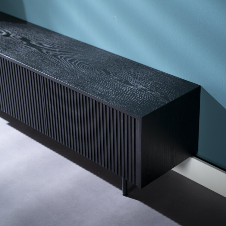 Tv-meubel Ray zwart eiken 180 cm