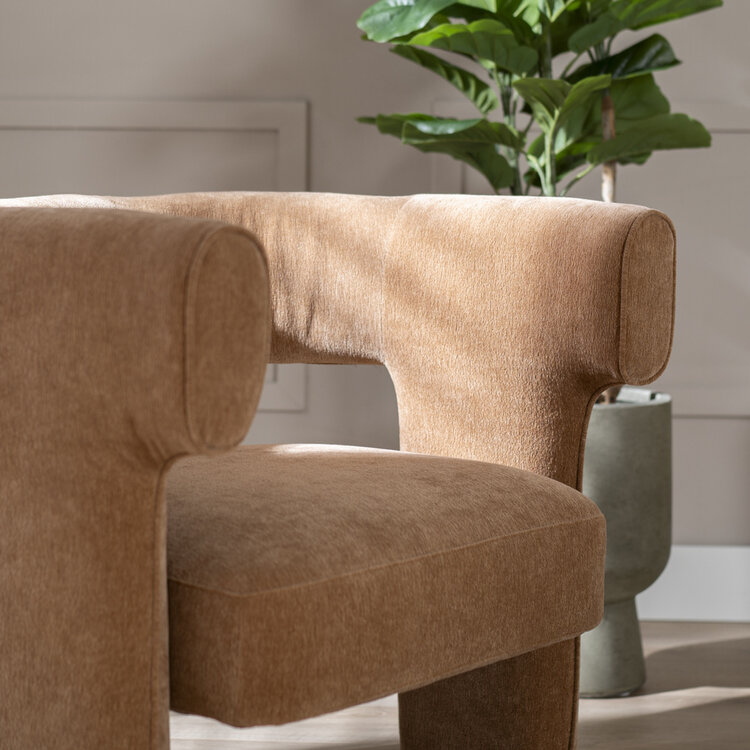 Scandinavische fauteuil Bibi chenille terracotta